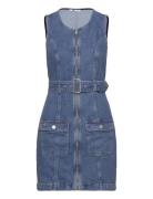 Sl Belted Zip Dress Bh7036 Kort Klänning Blue Tommy Jeans