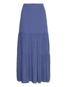 Melissa Dobby Viscose Maxi Skirt Lång Kjol Blue Lexington Clothing