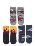 Lindex Sock 3 P Sb Emergency Vehicles Multi/patterned