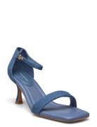 Leah Ankle Strap Sandal Med Klack Blue Shoe The Bear