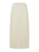 Slfalexis Mw Midi Skirt B Noos Knälång Kjol Cream Selected Femme