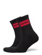 2P Qs Rib Label Cc W Lingerie Socks Regular Socks Black HUGO