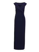 Jersey Off-The-Shoulder Gown Maxiklänning Festklänning Navy Lauren Ral...