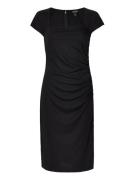 Stretch Jersey Dress Knälång Klänning Black Lauren Ralph Lauren