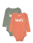 Levi's Levi's® Poster Logo Long Sleeve Bodysuit 2-Pack Multi/patterned