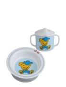 Rätt Start Bamse, Bowl And Cup, White/Blue Blå