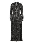 Rose Flared Sleeve Sequin Maxi Dress Maxiklänning Festklänning Black M...