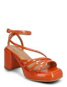 Sussi Sandal Med Klack Orange Pavement