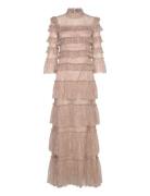 Carmine Long Sleeve Lace Maxi Dress Maxiklänning Festklänning Brown Ma...