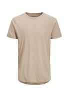 Jjecurved Tee Ss O-Neck Tops T-shirts Short-sleeved Beige Jack & J S