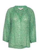 Erdonaepw Bl Tops Blouses Long-sleeved Green Part Two