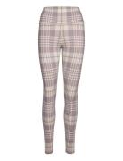 Dusty Violet Plaid Check Tights Sport Running-training Tights Multi/pa...