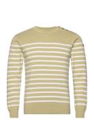 Striped Mariner Sweater "Groix" Tops Knitwear Round Necks Khaki Green ...