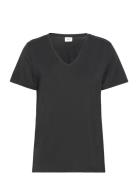 Adeliasz V-N T-Shirt Tops T-shirts & Tops Short-sleeved Black Saint Tr...