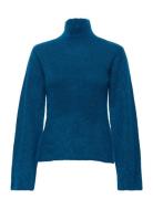 Mandagz Ls Pullover Tops Knitwear Turtleneck Blue Gestuz