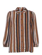 Cusuzy Shirt Tops Blouses Long-sleeved Multi/patterned Culture