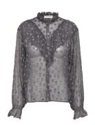 Viscose Silk Shirt Tops Blouses Long-sleeved Grey Rosemunde
