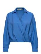 Sharlaiw Blouse Tops Blouses Long-sleeved Blue InWear
