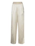 Ciara Solid, 1690 Heavy Satin Bottoms Trousers Wide Leg White STINE GO...