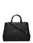 Crosshatch Leather-Hanna 37-Stl-Lrg Bags Top Handle Bags Black Lauren ...