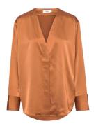 Mont Top Tops Blouses Long-sleeved Orange Stylein