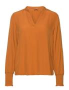 Nusofty New Blouse Tops Blouses Long-sleeved Orange Nümph