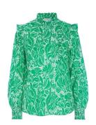 Marisole Ns Tops Blouses Long-sleeved Green Dea Kudibal
