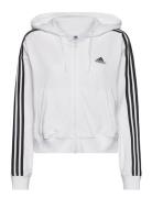 Essentials 3-Stripes French Terry Bomber Full-Zip Hoodie Sport Sweat-s...