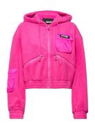 Dracyyy Teddy Jacket Tops Sweat-shirts & Hoodies Hoodies Pink ROTATE B...