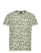 Floral Print T-Shirt Tops T-shirts Short-sleeved Green GANT
