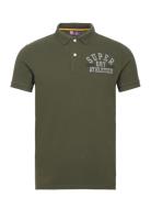 Applique Classic Fit Polo Tops Polos Short-sleeved Khaki Green Superdr...