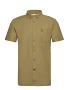 Cotton Slub Short Sleeve Shirt Tops Shirts Short-sleeved Khaki Green L...
