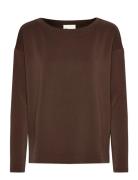 Ellemw Boxy Blouse Tops Blouses Long-sleeved Brown My Essential Wardro...