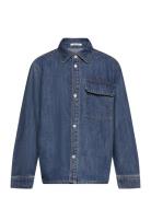 Denim Shirt Tops Shirts Long-sleeved Shirts Blue Tom Tailor