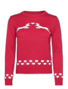 Onlxmas Snowflake Ls O-Neck Knt Tops Knitwear Jumpers Red ONLY