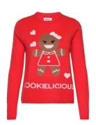 Onlxmas Cookies Ls O-Neck Box Knt Tops Knitwear Jumpers Red ONLY