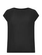 Tamaris Apparel Albony Drop Shoulder Round Neck Tee Svart