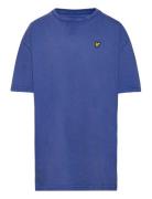 Acid Wash Over D Tee Tops T-shirts Short-sleeved Blue Lyle & Scott Jun...