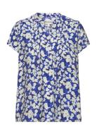 Heather Shirt Tops Blouses Short-sleeved Blue Lollys Laundry