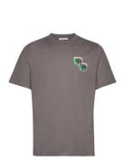 Bobby Logo T-Shirt Designers T-shirts Short-sleeved Grey Wood Wood