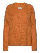 Onltreccia Ls V-Neck Knt Tops Knitwear Jumpers Orange ONLY
