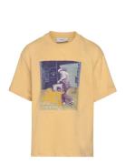 Brecellona Tee Tops T-shirts Short-sleeved Yellow Grunt