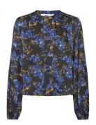 Neo - Distorted Bloom Tops Blouses Long-sleeved Blue Day Birger Et Mik...