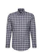 Cityhemden 1/1 Arm Tops Shirts Casual Grey Seidensticker