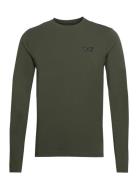 T-Shirts Tops T-shirts Long-sleeved Khaki Green EA7