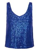 Onlana S/L V-Neck Sequins Top Jrs Tops Blouses Sleeveless Blue ONLY