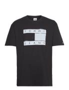 Tjm Clsc Spray Flag Tee Tops T-shirts Short-sleeved Black Tommy Jeans