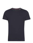 Tommy Logo Collar Tee Tops T-shirts Short-sleeved Navy Tommy Hilfiger