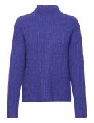Knit Pullover Mock-Neck Tops Knitwear Jumpers Blue Tom Tailor
