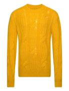 Furry Cable Cneck Tops Knitwear Round Necks Yellow GANT